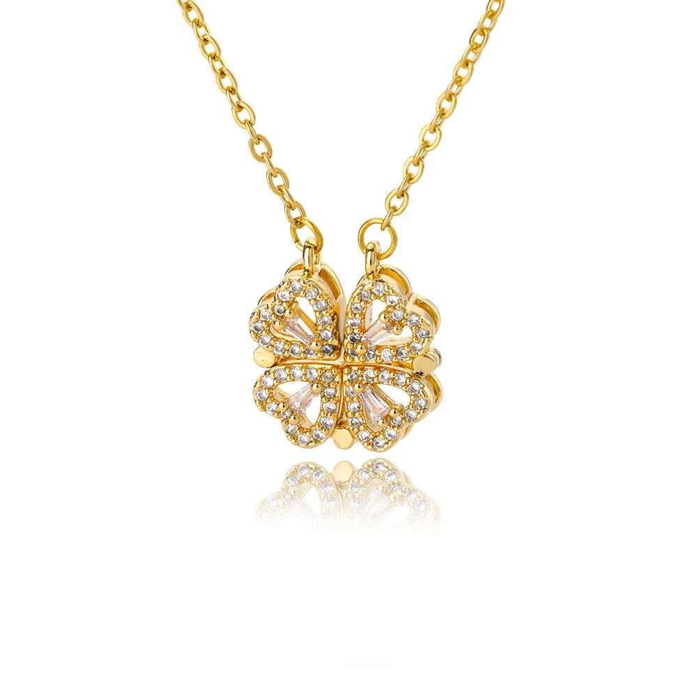 2 in 1 Clover Heart Necklace