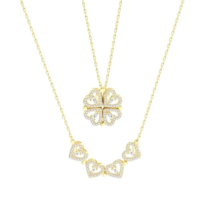 2 in 1 Clover Heart Necklace