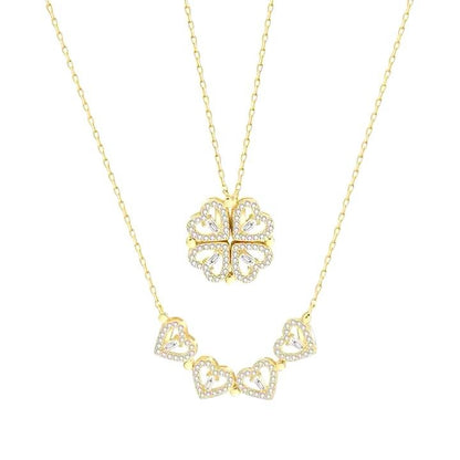 2 in 1 Clover Heart Necklace