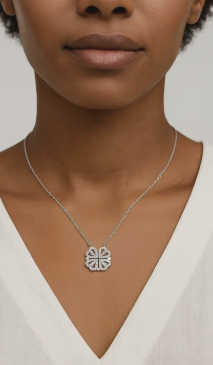 2 in 1 Clover Heart Necklace